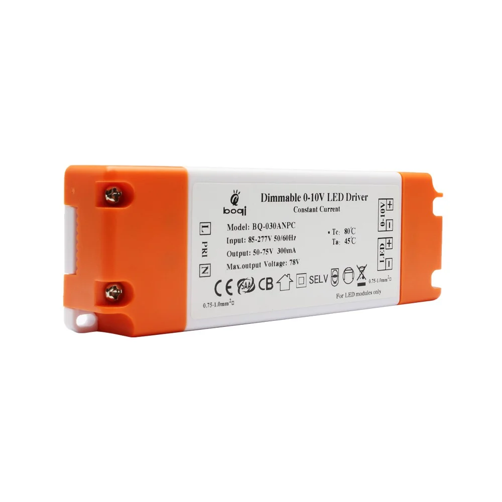0-10V Kısılabilir Sabit Akım LED Sürücüleri 24W 300mA