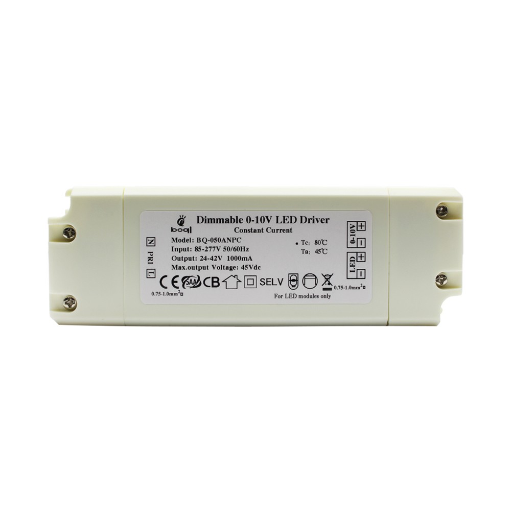 Constant Current 0-10V Dimmable LED Drivers 48W 1000mA