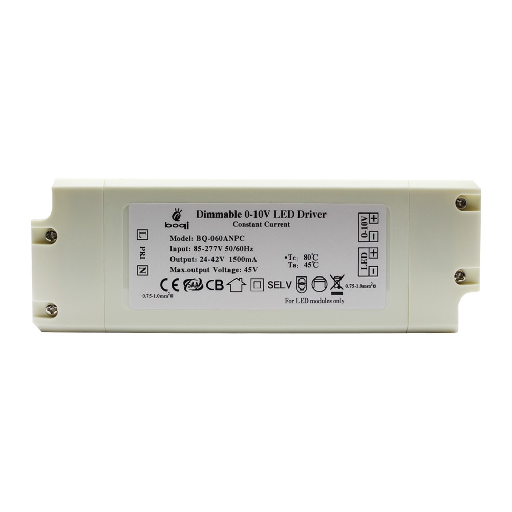 Constant Current 0-10V Dimmable LED Drivers 60W 1500mA