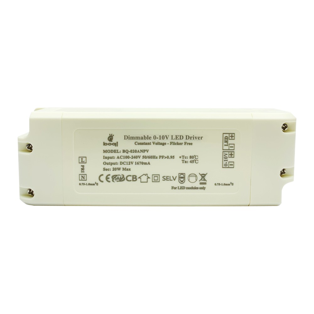 HPFC Constant Voltage 0-10V Dimmable LED Driver 12V 20W