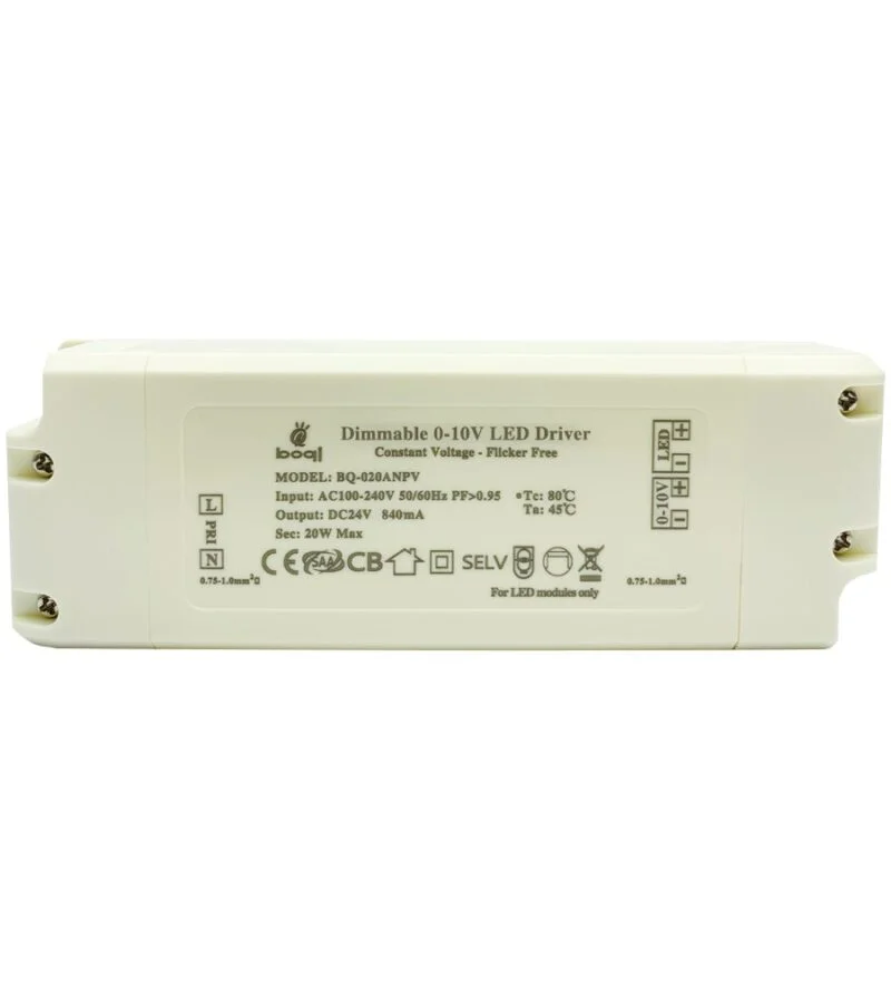 Driver LED dimmerabile HPFC a tensione costante 0-10V 24V 20W