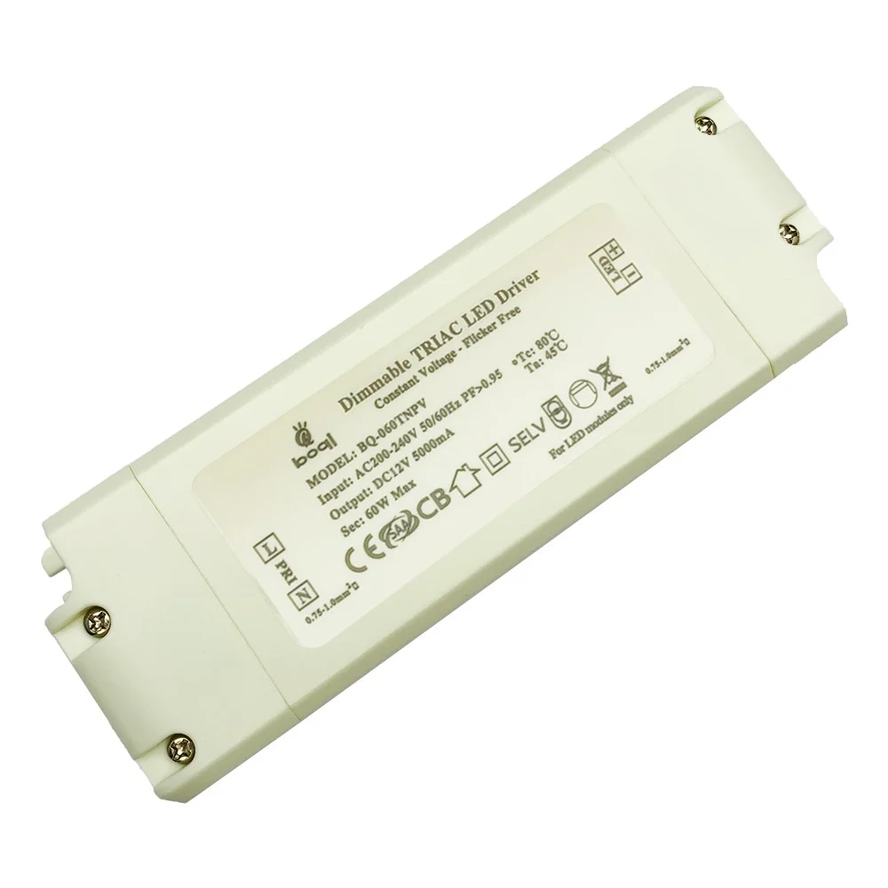 Controlador LED regulable Triac de voltaje constante HPFC 12V 60W