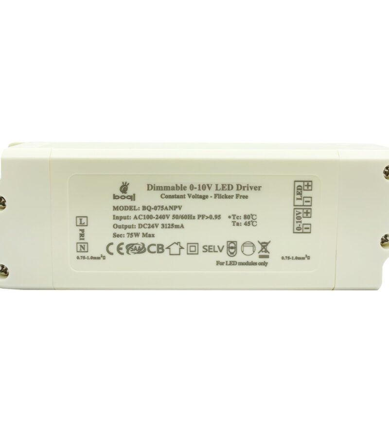 HPFC แรงดันคงที่ 0-10V ไดร์เวอร์ LED หรี่แสงได้ 24V 75W