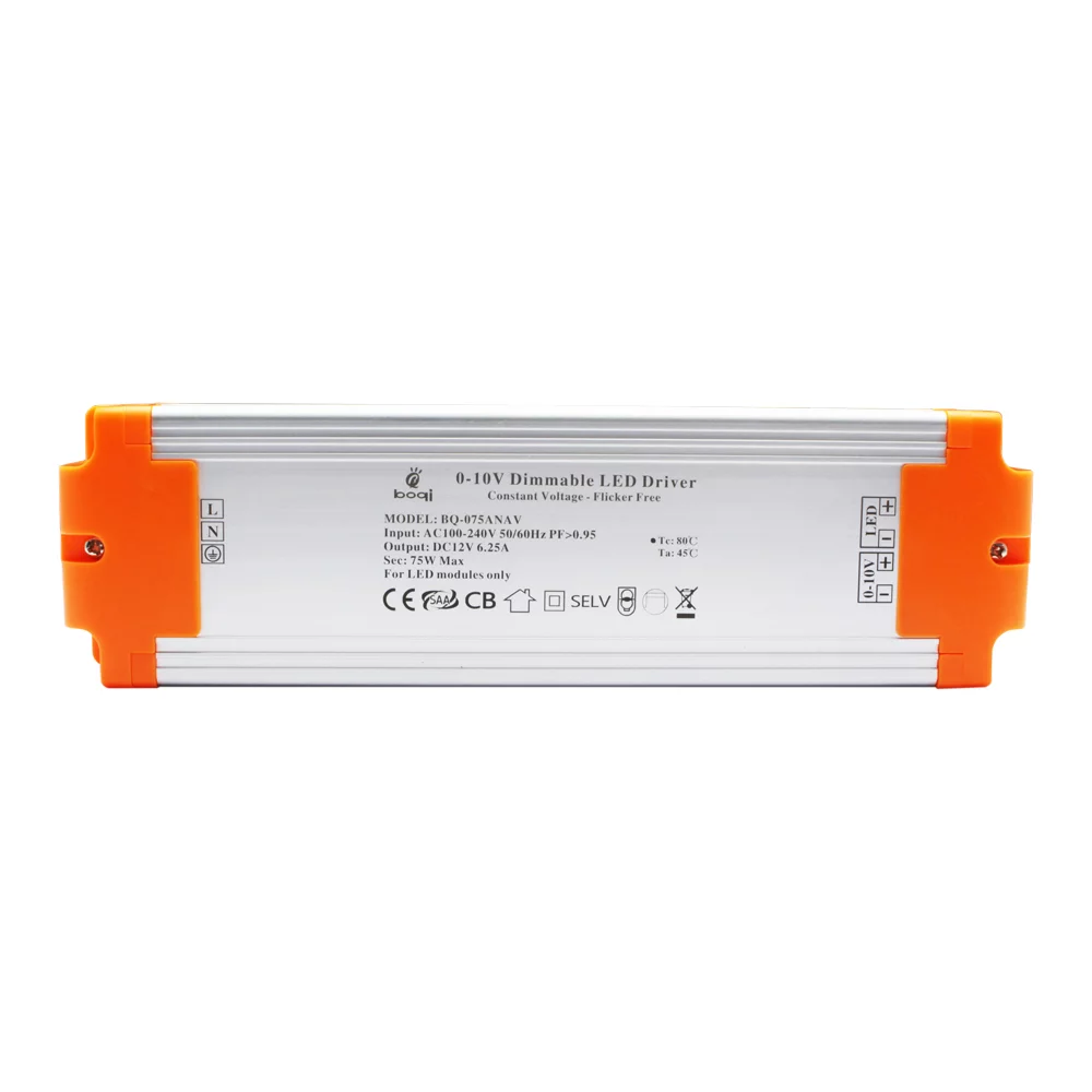 CV 0-10V Dimmable LED Driver 12V 75W Aluminum Case - Gambar 3