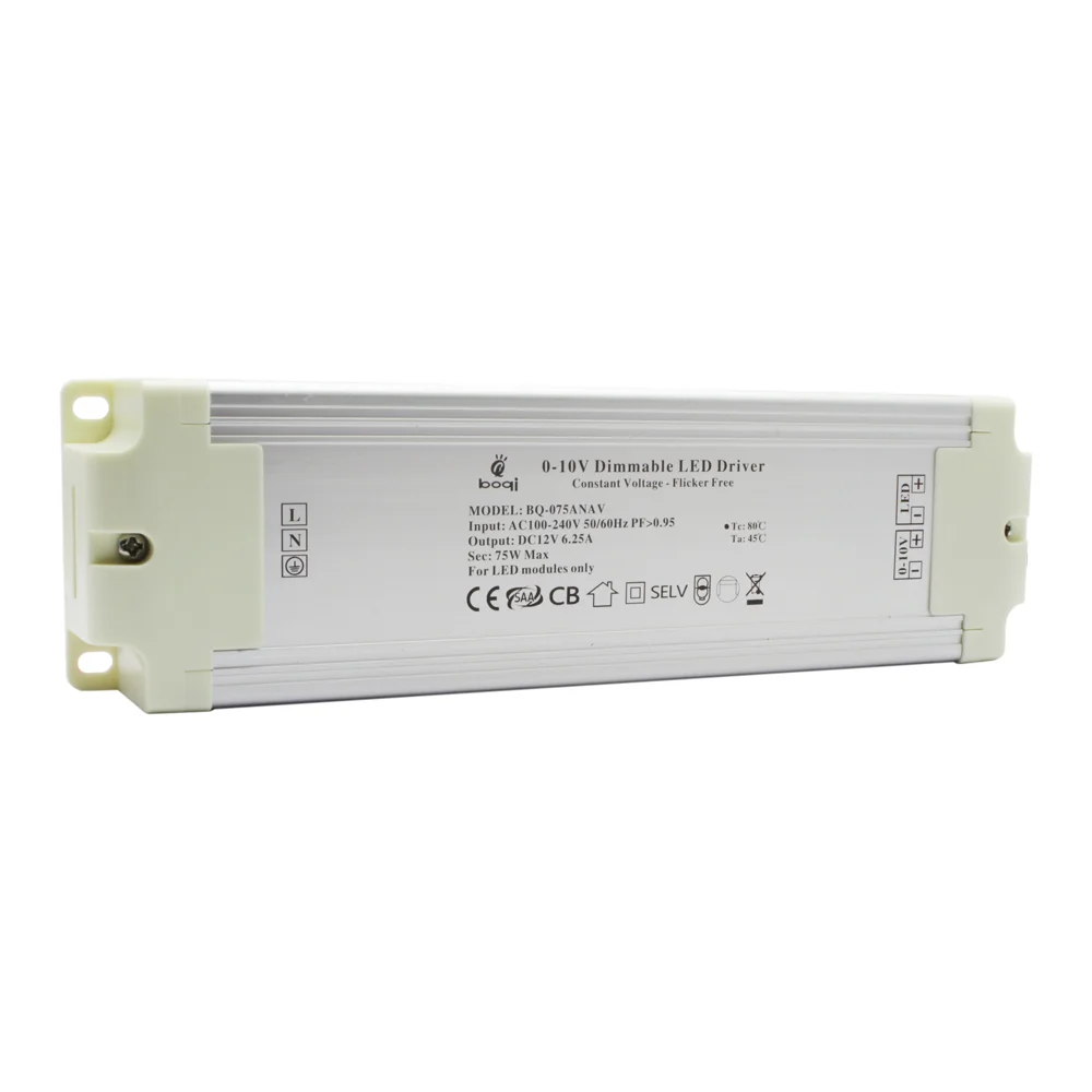 CV 0-10V Dimmable LED Driver 12V 75W Aluminum Case - Gambar 2