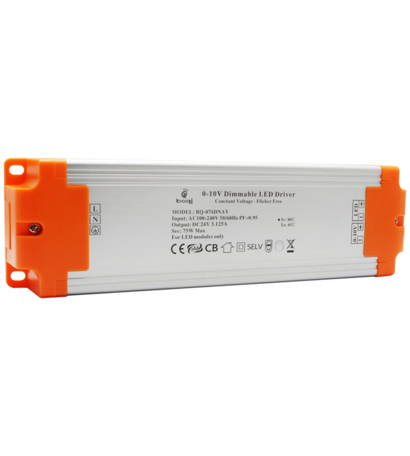 Driver de LED regulável CV 0-10 V 24 V 75 W Caixa de alumínio