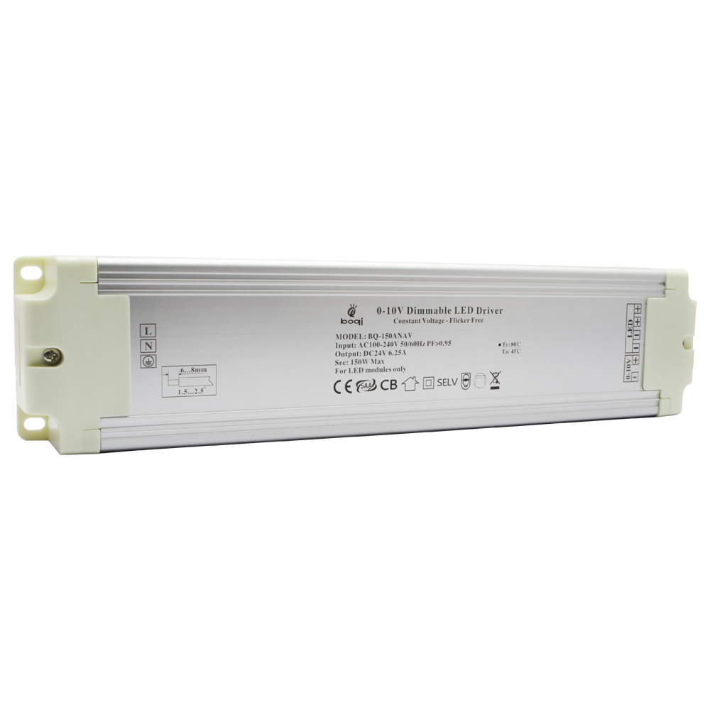 150W Dimmable LED Driver 24V, 110V-277V AC To 24V DC Led Light Transformer Replacement For Lutron And Leviton Dimmer