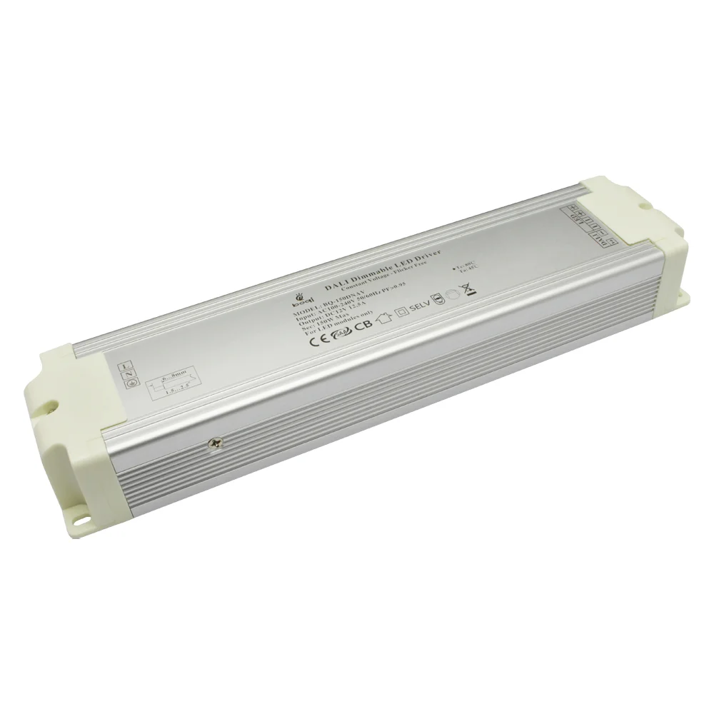 CV DALI Dimmable LED Driver 12V 150W Aluminum Case - Bilde 6
