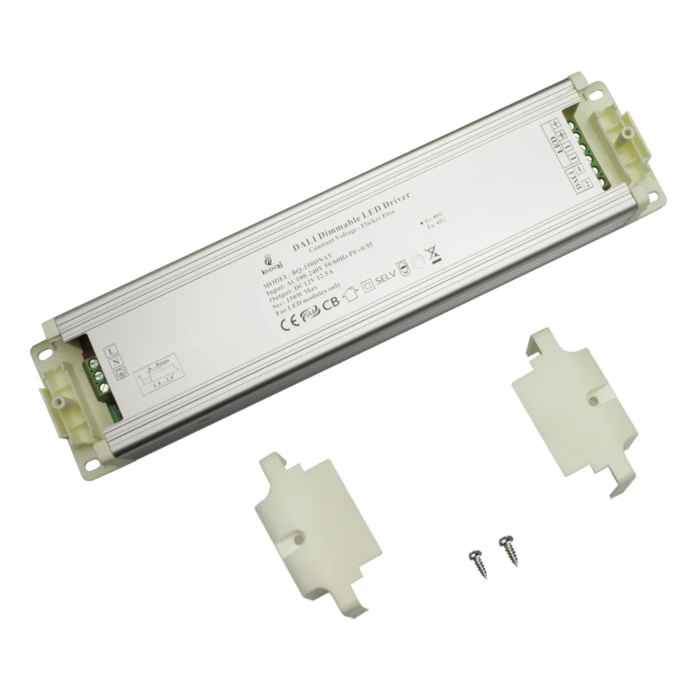 CV DALI Dimmable LED Driver 12V 150W Aluminum Case - Bilde 8