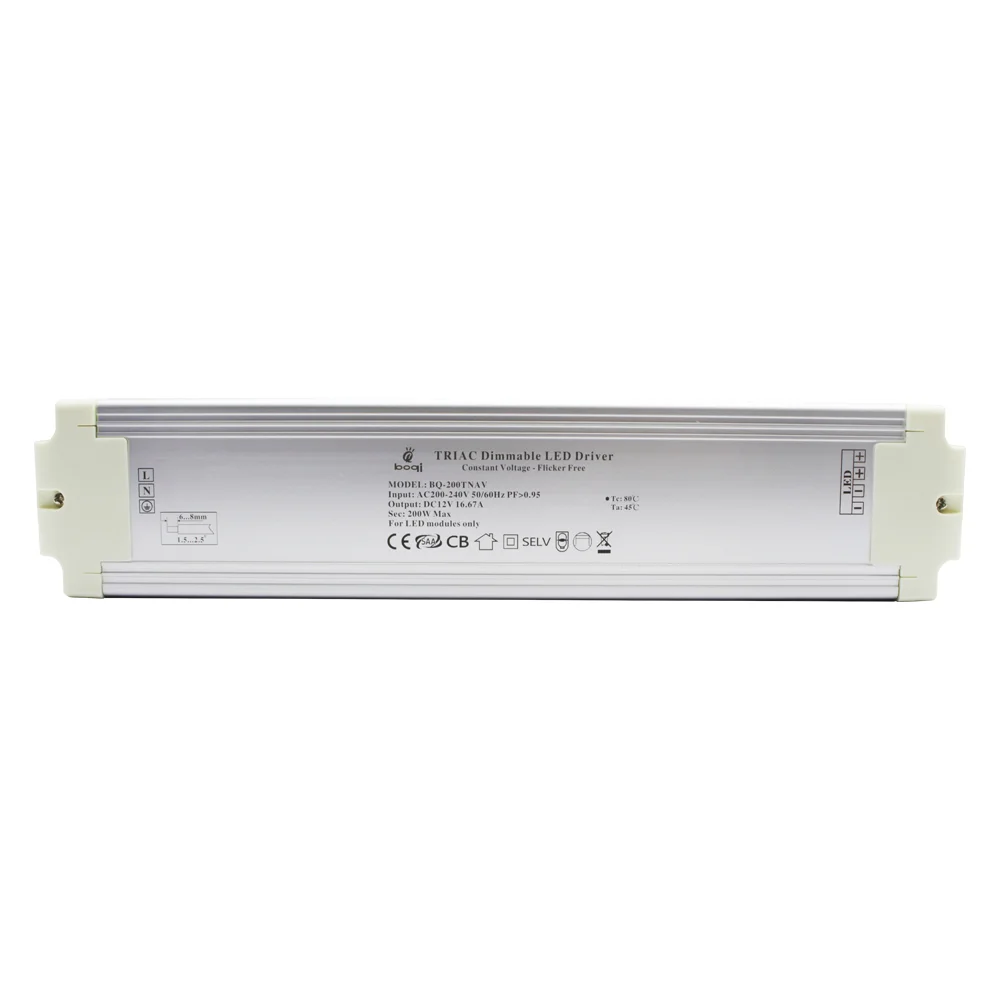 CV TRIAC Dimmable LED Driver 12V 200W Aluminum Case — изображение 4