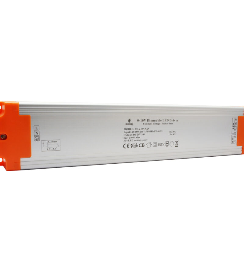 Driver de LED regulável CV 0-10V 24V 240W Caixa de alumínio