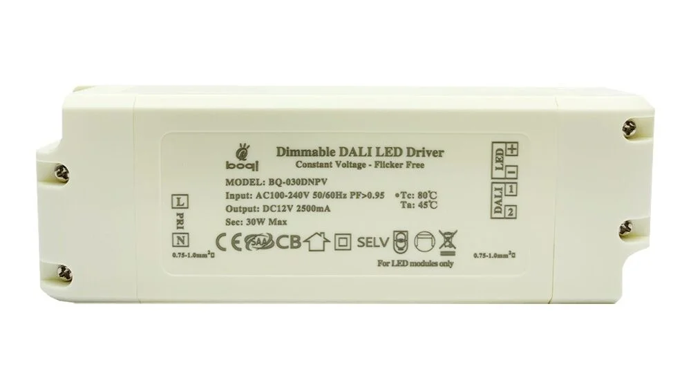 HPFC ไดร์เวอร์ LED แบบหรี่แสงได้ DALI แรงดันคงที่ 12V 30W