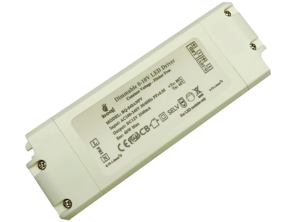 HPFC แรงดันคงที่ 0-10V ไดร์เวอร์ LED หรี่แสงได้ 12V 40W