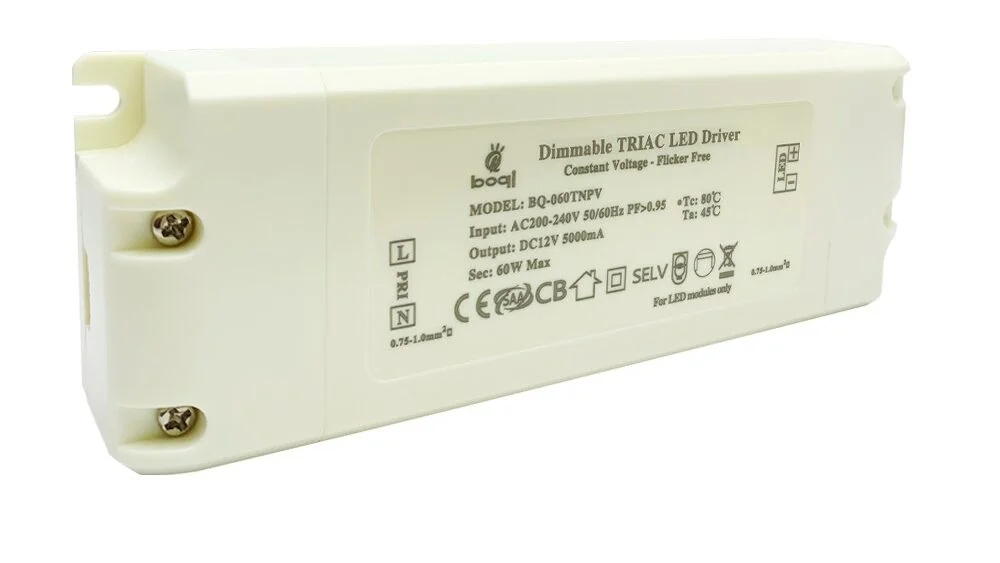 HPFC ไดร์เวอร์ LED Triac Dimmable แรงดันคงที่ 12V 60W
