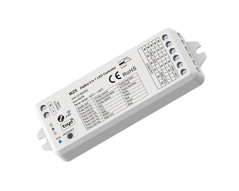 12-24V 5CH*3A ZigBee & RF 5 in1 LED Controller WZ5 (Tuya App)
