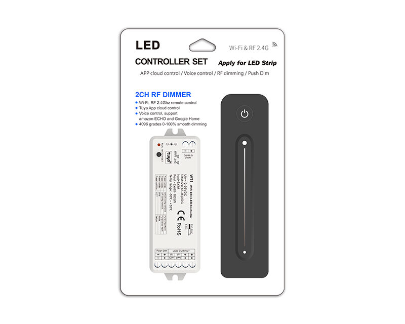12-36VDC 2CH*5A WiFi & RF LED controller Set WT1+R11(Tuya APP)