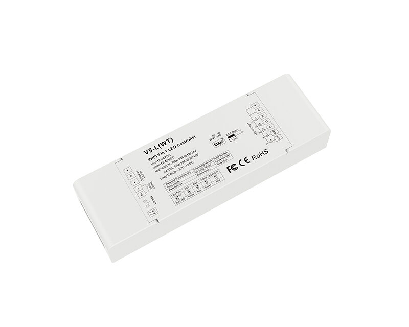 12-48VDC 5CH*6A WiFi & RF 5 in 1 LED Controller V5-L(WT) (Tuya App)