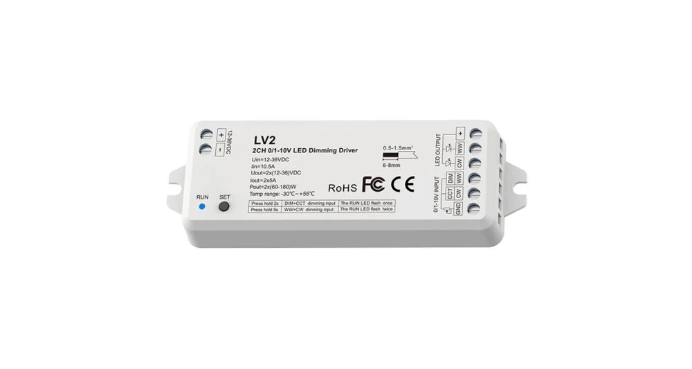 10A*2CH 12-36VDC 0/1-10V CV Dimming Driver LV2 – Bild 2