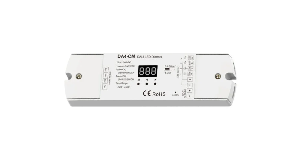 4CH*(150-500mA) 12-48VDC Constant Current DALI Dimmer DA4-CM（DT6/DT8) – Bild 2