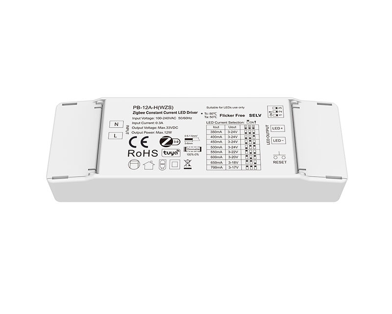 3-24VDC 1CH*(350-700mA) 12W Zigbee Constant Current LED Driver PB-12A-H(WZS)