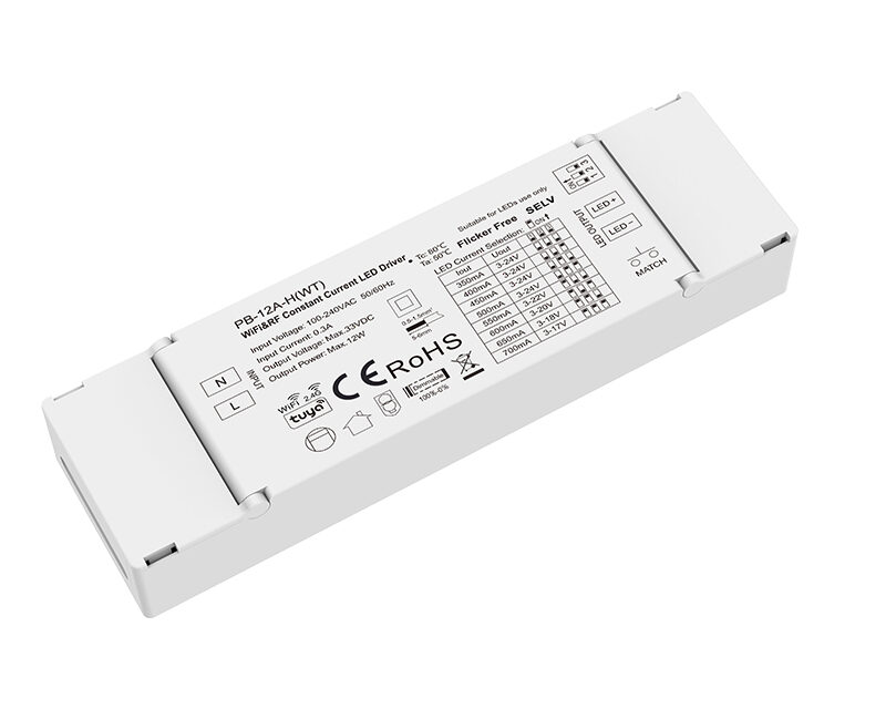 3-24VDC1CH*(350-700mA) 12W WiFi & RF Constant Current LED Driver PB-12A-H(WT)