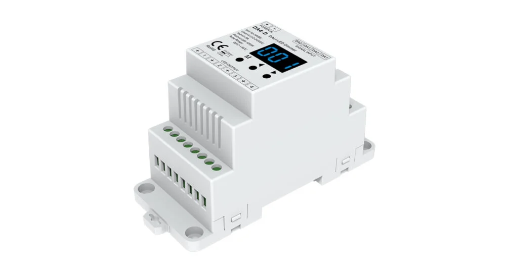 4CH*5A 12-24VDC CV DALI Dimmer DA4-D (guida Din DT6)