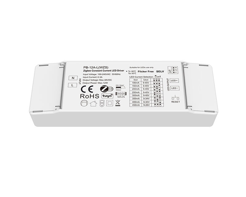 9-45VDC 1CH*(100-450mA) 12W Zigbee Constant Current LED Driver PB-12A-L(WZS)