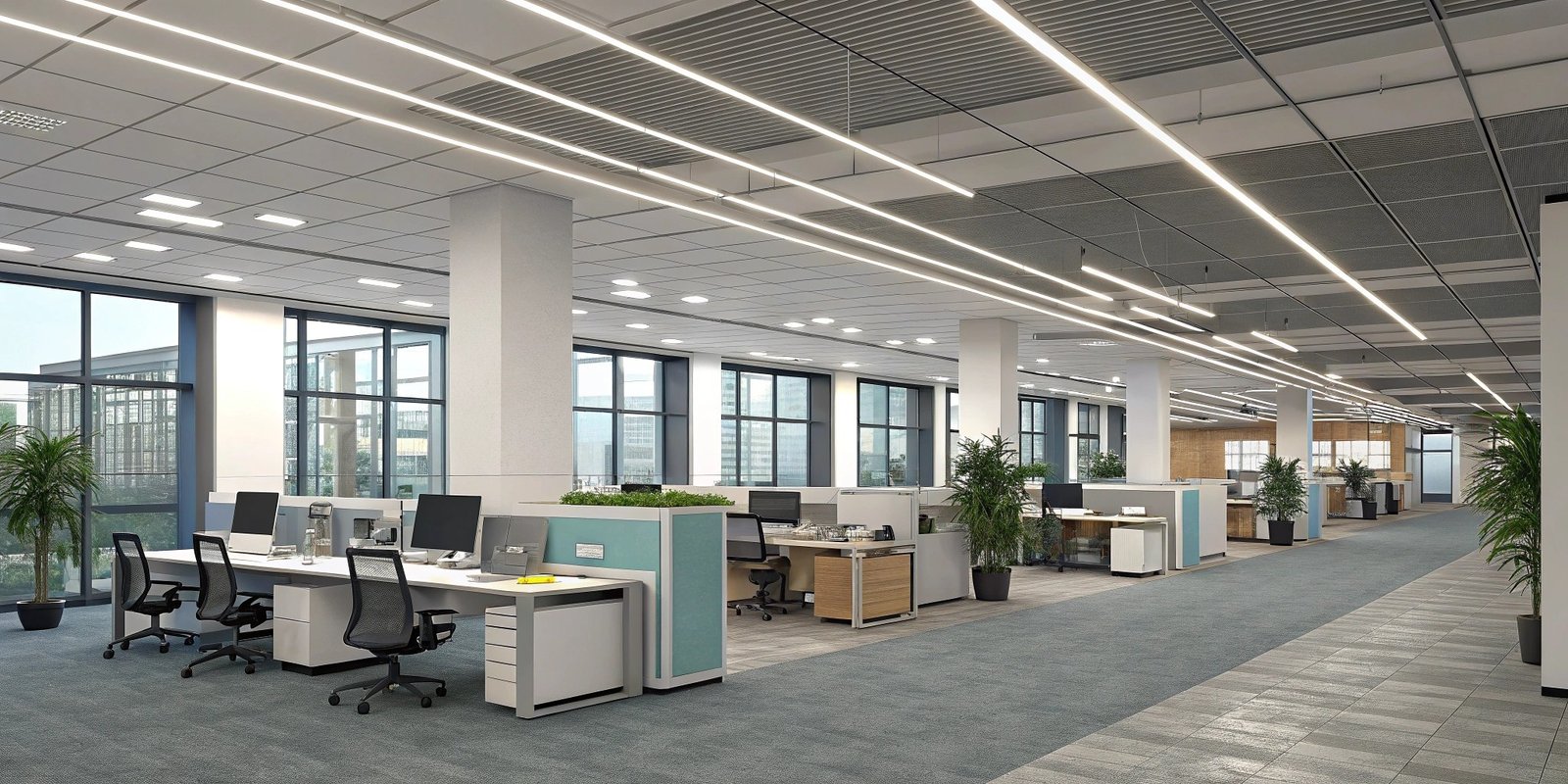 1 office open plan lighting system scenario a mo