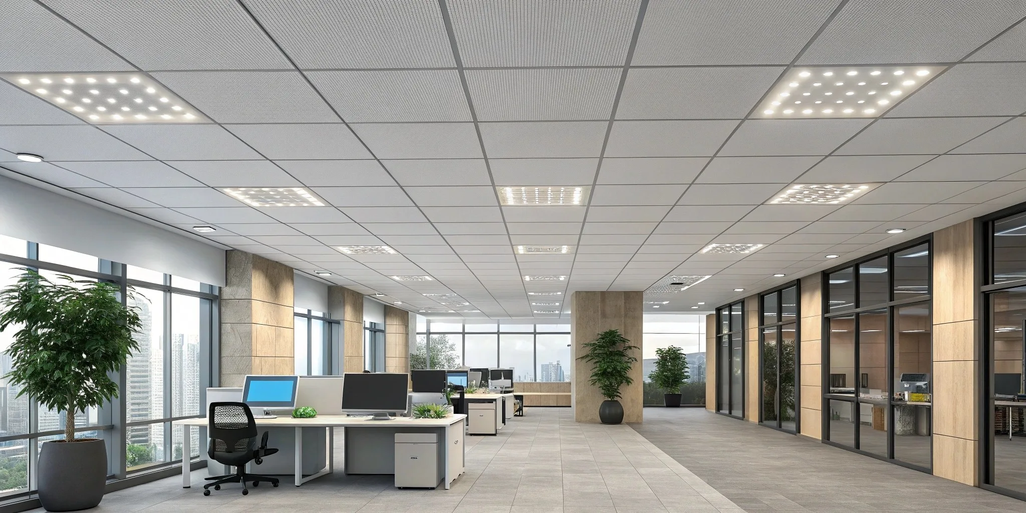 1 smart office ceiling lighting scenario a moder