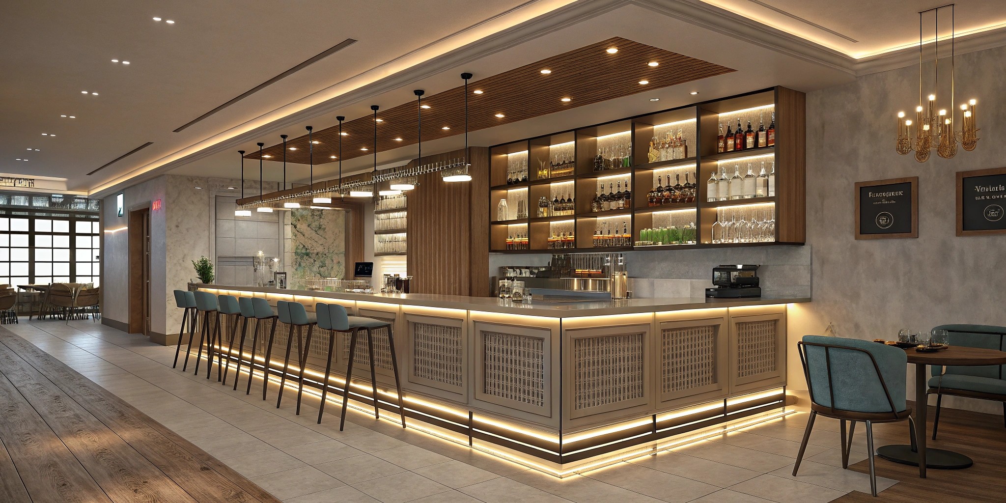 4 restaurant bar under counter lighting scenari