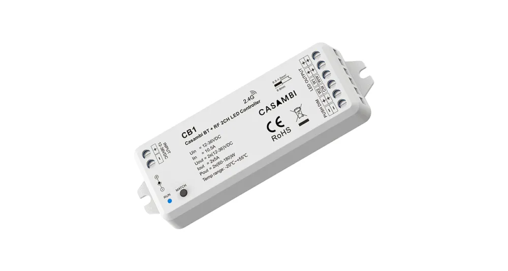 2ch 5a 12 36vdc casambi bluetooth + rf cv controller cb1