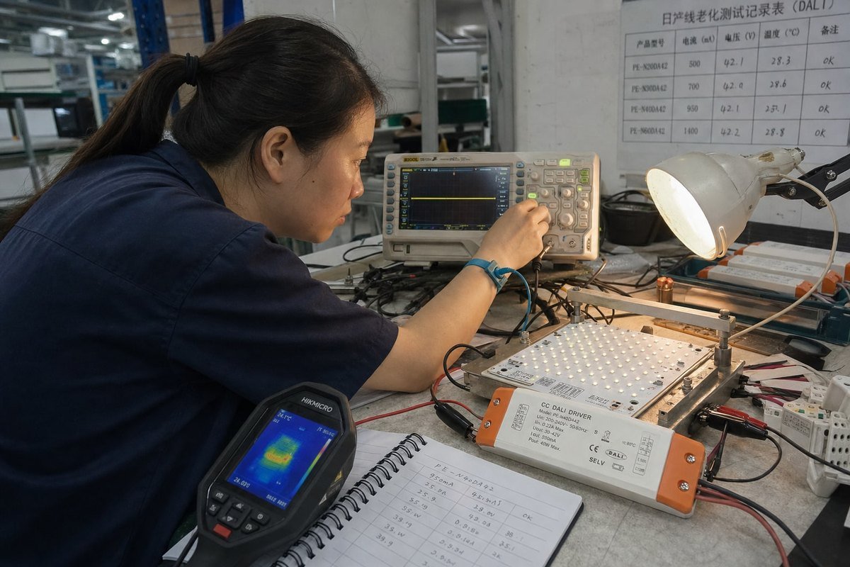 CC DALI Driver Performance CC DALI drivers deliver steady current for stable brightness and flicker-free dimming (ID#2)