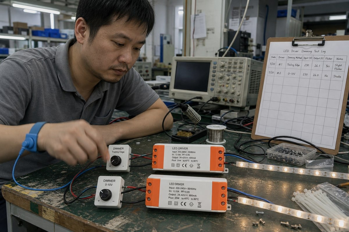 So sánh phương pháp dimming biên trước và biên sau cho driver CC (ID#1)