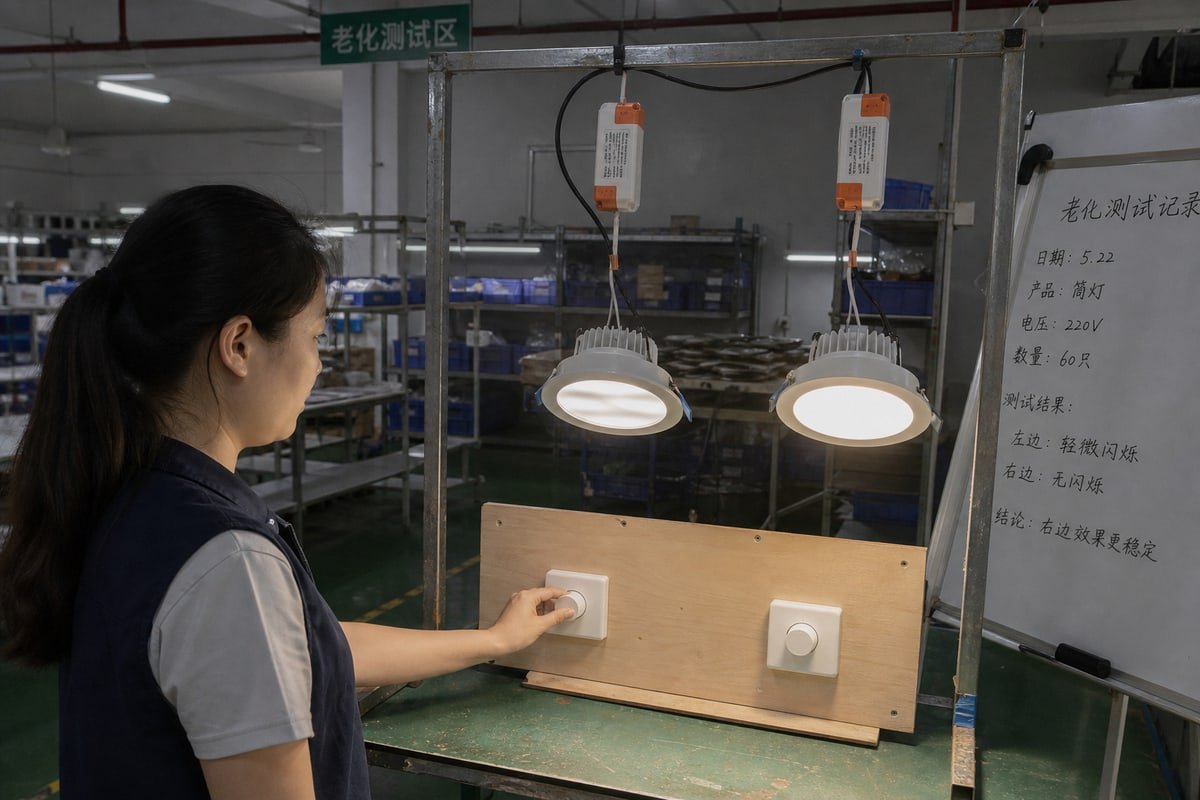 Kiểm tra tương thích driver CC biên sau với công tắc dimmer TRIAC cũ (ID#4)