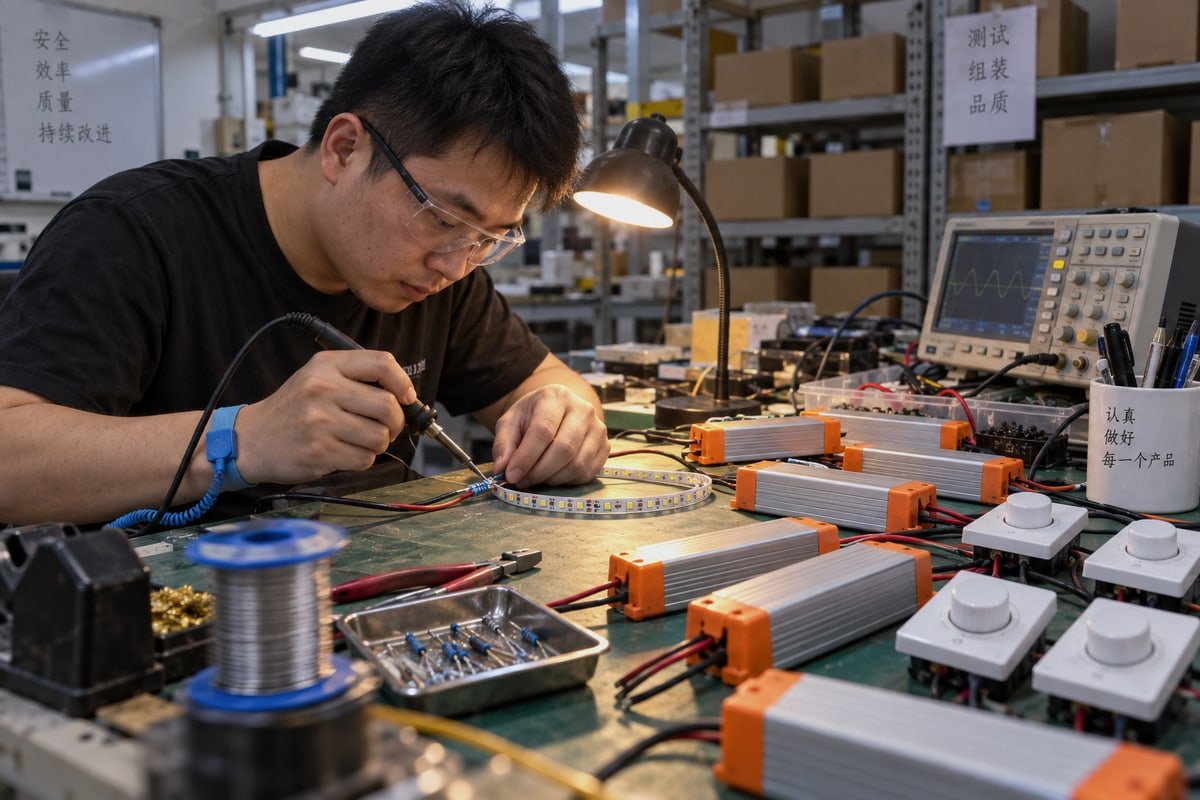Fixing residual LED glow with dummy load resistors and matched dimmer driver systems (ID#3)